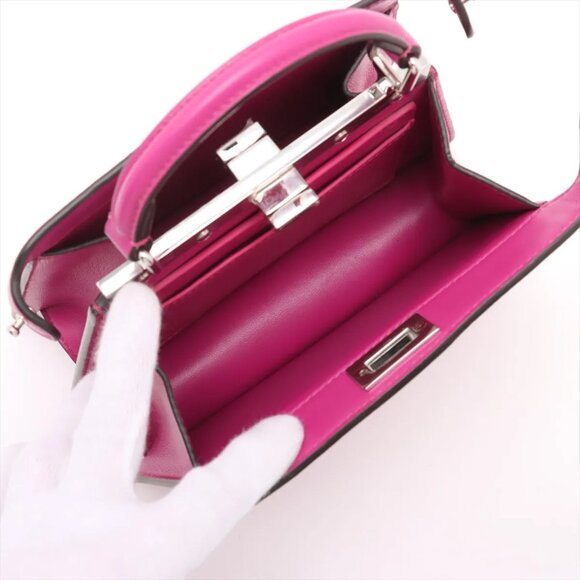 Fendi Peek-a-Boo ICU Co., Ltd. Mini Leather 2-Way Shoulder Bag – Magenta - Picture 7 of 10